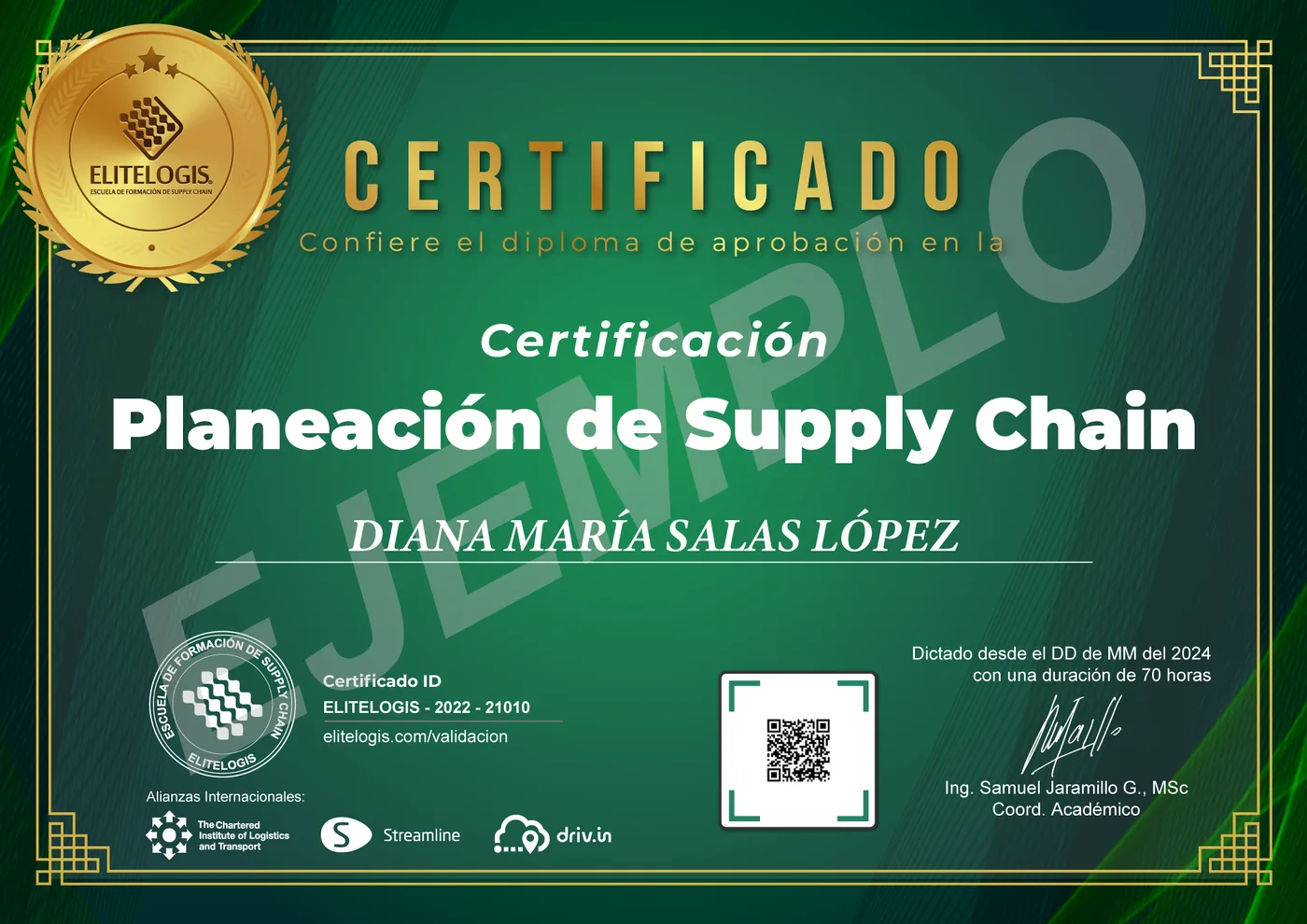 Certificado de ejemplo — Planeación de Supply Chain