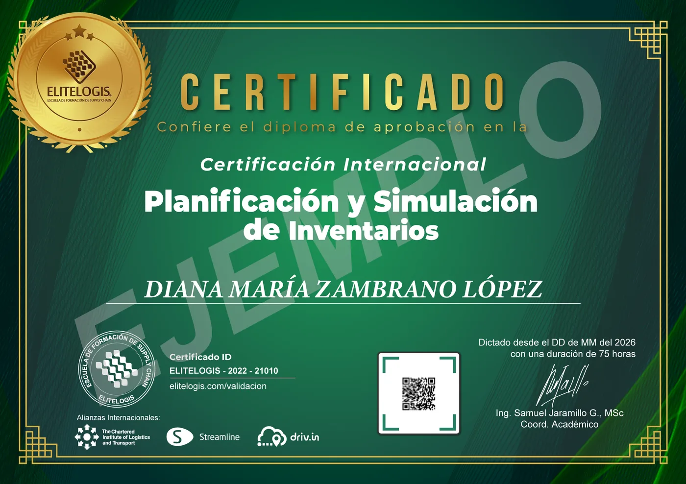 Certificado de ejemplo — Planeación de Demanda y Simulación de Inventarios